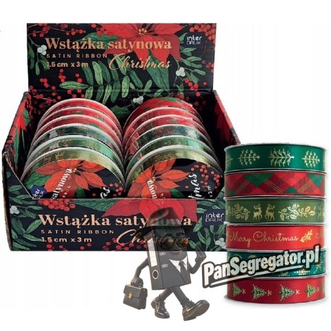 Wstążka satynowa CHRISTMAS 3m INTERDRUK