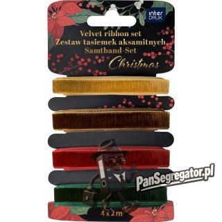 Zestaw tasiemek aksamitnych 4x2m Christmas INTERDRUK