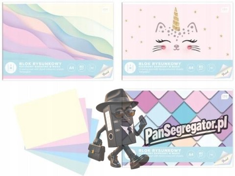 Blok rysunkowy A4 kolor 10k Pastel INTERDRUK