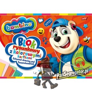 Blok rysunkowy A4 kolorowy 80g. 16kartek BAMBINO