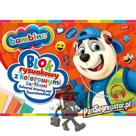 Blok rysunkowy A4 kolorowy 80g. 16kartek BAMBINO