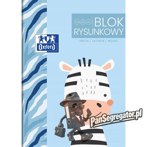 Blok rysunkowy szkolny A3 biały 20 kartek 120g KIDS 400170350 OXFORD