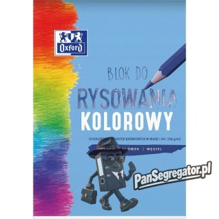 Blok rysunkowy szkolny A4 kolorowy 10 kartek 100g 400166069 OXFORD