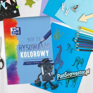 Blok rysunkowy szkolny A4 kolorowy 10 kartek 100g 400166069 OXFORD