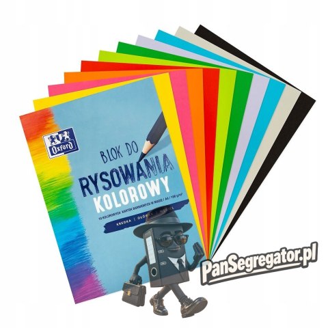 Blok rysunkowy szkolny A4 kolorowy 10 kartek 100g 400166069 OXFORD