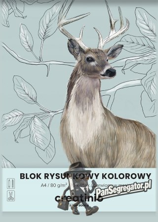 Blok rysunkowy szkolny A4 kolorowy 10 kartek 80g CREATINIO 400176665 TOP 2000