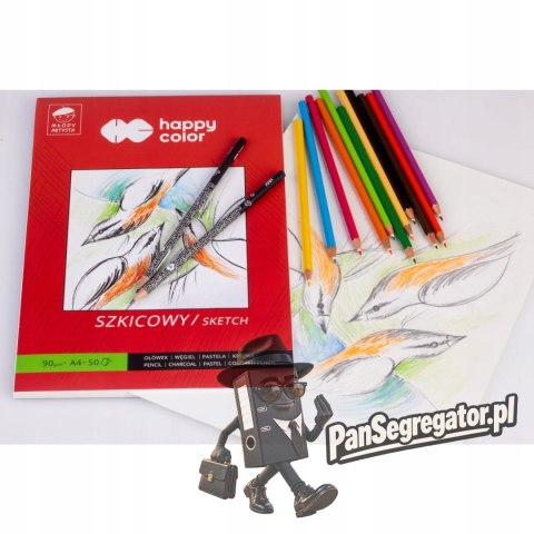 Blok szkicownik A4 50k 90g MŁODY ARTYSTA HA 3709 2030-M50 HAPPY COLOR