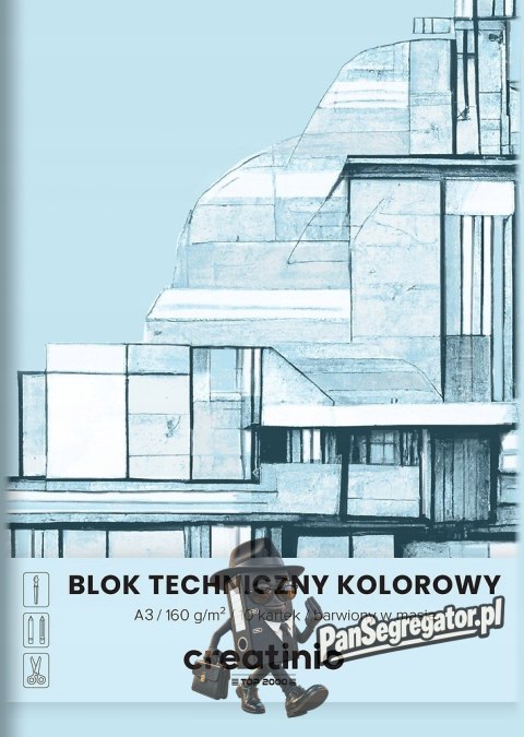 Blok techniczny A3 10k 160g CREATINIO kolorowy barwiony w masie 400176680