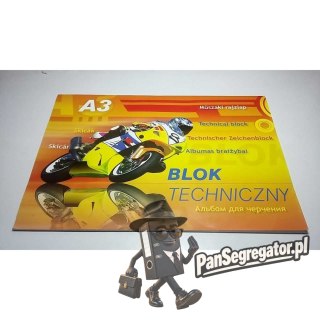 Blok techniczny A3 10k 250g biały KRESKA
