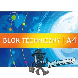 Blok techniczny A4 10k 250g biały KRESKA