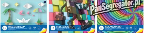 Blok techniczny kolorowy A3 10k INTERDRUK