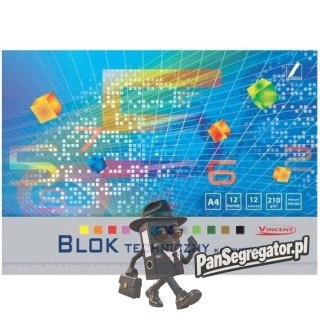 Blok techniczny kolorowy A4 12k 210g Vincent KRESKA