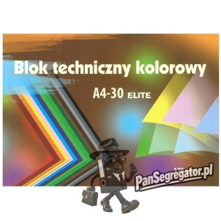Blok techniczny kolorowy A4 30k 170g Elite KRESKA