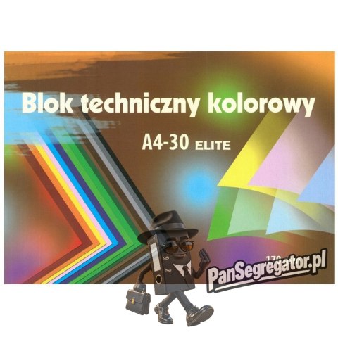Blok techniczny kolorowy A4 30k 170g Elite KRESKA