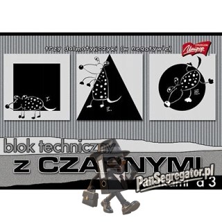 Blok techniczny szkolny A3 czarne kartki 10 kartek 180g UNIPAP