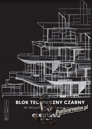 Blok techniczny szkolny A4 czarne kartki 10 kartek 160g 400176681 TOP 2000