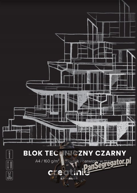 Blok techniczny szkolny A4 czarne kartki 10 kartek 160g 400176681 TOP 2000