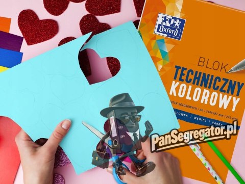 Blok techniczny szkolny A4 kolorowy 10 kartek 225g 400093230 OXFORD