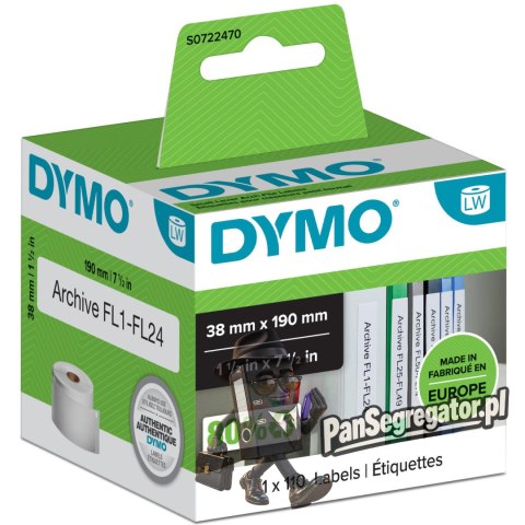Etykieta DYMO na mały segregator 38*190 99018 S0722470