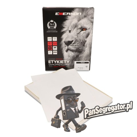 Etykiety A4 białe (100ark) 105x48mm nr031 EMERSON eta4105x048w