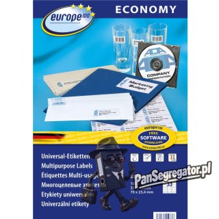 Etykiety ECONOMY A4 białe 70x25.4mm ELA009 AVERY ZWECKFORM