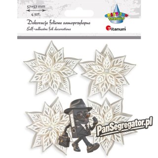 Naklejki 3D biała poinsecja 4szt. 507978 TITANUM