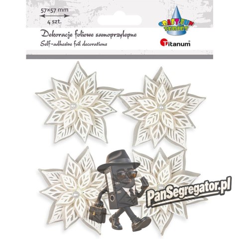 Naklejki 3D biała poinsecja 4szt. 507978 TITANUM