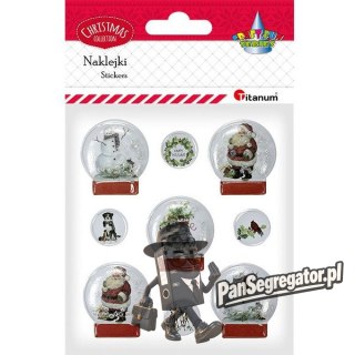 Naklejki 3D wypukłe kule śnieżne 9szt 412746 TITANUM