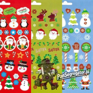 Naklejki HEY SANTA! 3 wzory x 2 plansze, 298 szt. 486340 TITANUM