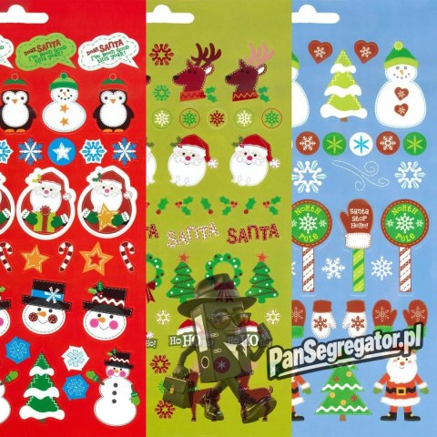 Naklejki HEY SANTA! 3 wzory x 2 plansze, 298 szt. 486340 TITANUM