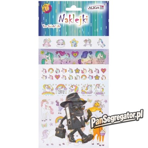 Naklejki JEDNOROŻCE 13,5x10cm 5 kart NK-0148 ALIGA