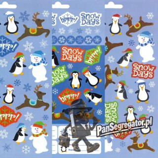Naklejki SNOW DAYS 3 wzory x 2 ark., 260 szt. 486342 TITANUM