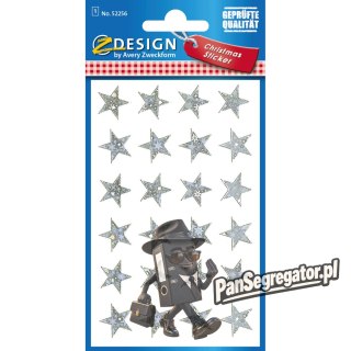 Naklejki Z-Design foliowe - srebrne gwiazdy 52256 AVERY ZWECKFORM