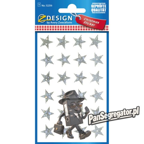 Naklejki Z-Design foliowe - srebrne gwiazdy 52256 AVERY ZWECKFORM