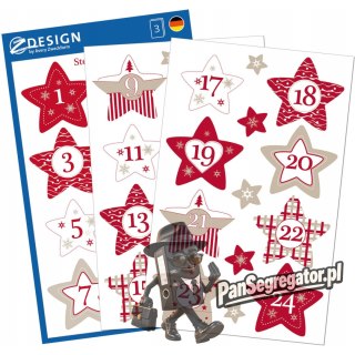 Naklejki Z-Design świąteczne - gwiazdy adwentowe 52890 AVERY ZWECKFORM