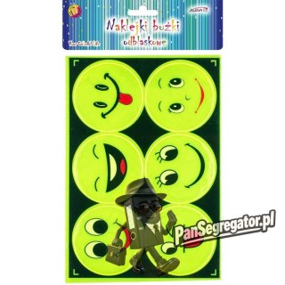 Naklejki buźki odblaskowe śr.7cm (6 szt) NKB-5824 ALIGA