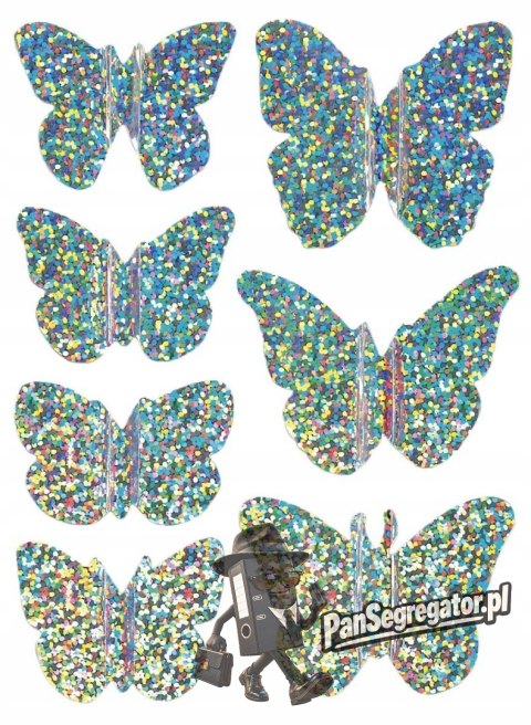 Naklejki dwuwarstwowe 3D MOTYLE 7szt. 491049 TITANUM