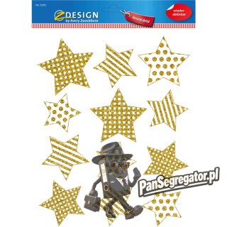 Naklejki foliowe Z-Design na okno - złote gwiazdki 52951 AVERY ZWECKFORM