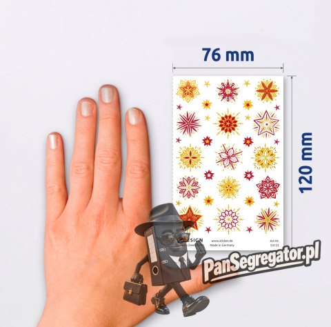 Naklejki foliowe z transparentnym tłem - złoto-czerwone gwiazdy Z-Design 54123 AVERY ZWECKFORM