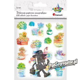 Naklejki papierowe 3D KAKTUSY 17szt. 490748 TITANUM