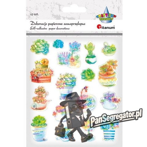 Naklejki papierowe 3D KAKTUSY 17szt. 490748 TITANUM