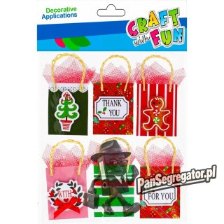 Naklejki papierowe 3D PREZENTY 6szt. 501399