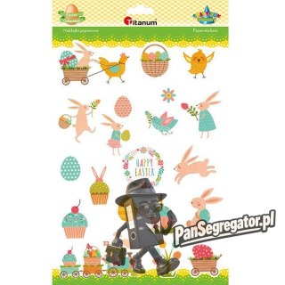 Naklejki papierowe HAPPY EASTER 20szt. 490750 TITANUM