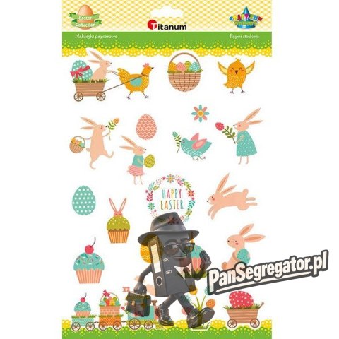 Naklejki papierowe HAPPY EASTER 20szt. 490750 TITANUM