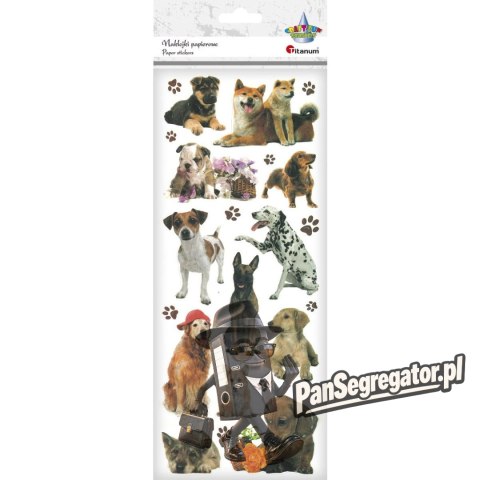 Naklejki papierowe PSY II 22szt, 29,8x12,1cm 486398 TITANUM