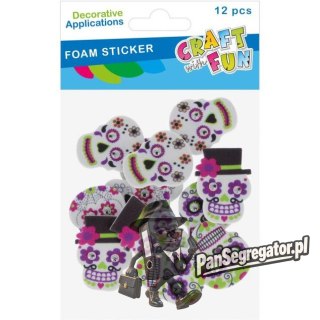 Naklejki piankowe Meksykańskie czaszki 12szt. 572692 CRAFT WITH FUN