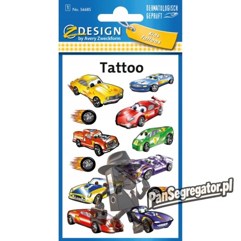 Naklejki tatuaże dla dzieci AUTA 56685 Z-DESIGN KIDS TATTOO AVERY ZWECKFORM