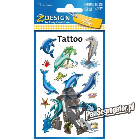 Naklejki tatuaże dla dzieci DELFINKI 56439 Z-DESIGN TATTOO AVERY ZWECKFORM
