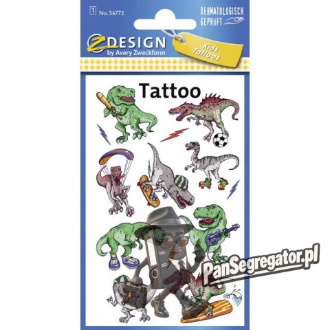 Naklejki tatuaże dla dzieci DINOZAURY 56772 Z-DESIGN KIDS TATTOO AVERY ZWECKFORM