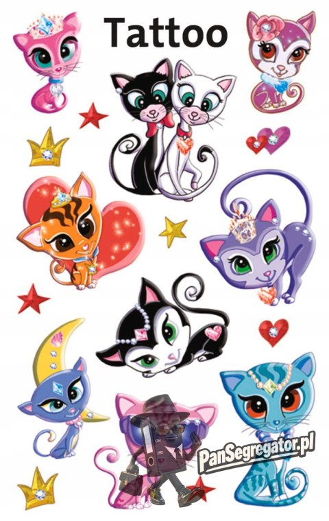 Naklejki tatuaże dla dzieci KOTY 56675 Z-DESIGN KIDS TATTOO AVERY ZWECKFORM